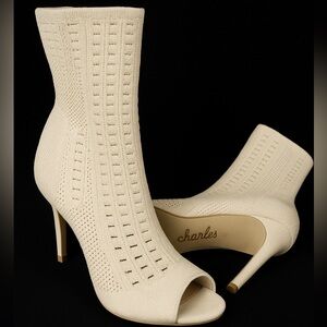 Charles by Charles David Knit Peep-Toe Booties - Size 5.5